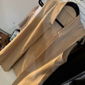 Tan Sleeveless Blazer